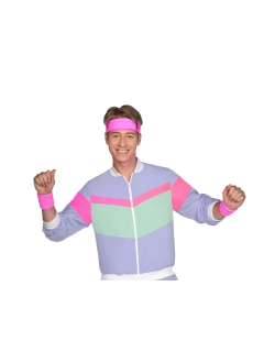 Disfraz Acc. Diadema Y Muñequeras Rosas 80S