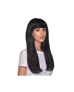 Disfraz Acc. Peluca Larga Negra Premium Talla Unica