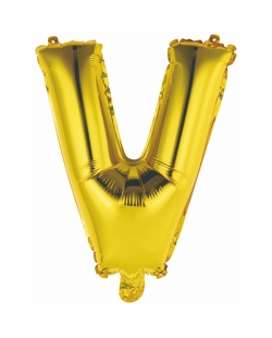 Rm Mini Auto-Inflable Letra : V Oro ***OFERTA DTO NO ACUMULABLE