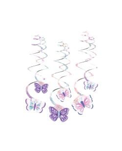 Decor. Colg. Espiral Mariposas 61cm 
