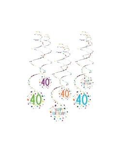 Decor. Colg. Espiral Bday Confeti 40 61cm 
