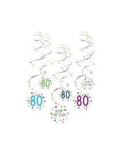 Decor. Colg. Espiral Bday Confeti 80 61cm 