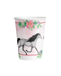 Vasos 250ml Papel Hermosos Caballos 