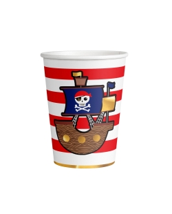 Vasos 250ml Papel Mapa Pirata 