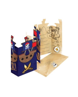 Invitaciones Y Sobres Mapa Piratas  ***OFERTA DTO NO ACUMULABLE