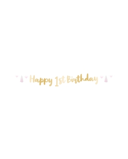 Banner Letras 1St Birthday Pink 1,8m 
