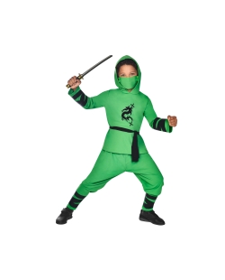 Disfraz Infantil Guerrero Ninja Verde Talla 3-4 Años