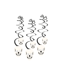 Decor. Colg: Espiral Calaveras Papel 60 cm 