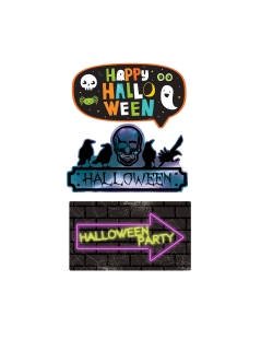 Deco. Señales Halloween Plastico 