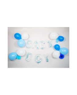 Guirnalda Kit Letras Y Globos Baby Boy Latex/Papel/Plast. 
