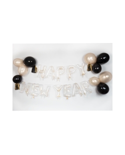 Guirnalda Kit Letras Y Globos Happy New Year Latex/Papel/Plast. 