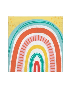 Servilleta 33cm X 33cm Arcoiris Retro 