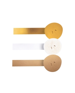 Crepe En Tira Dorado Y Blanco Papel/Foil 