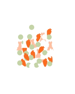 Confeti Conejos Y Zanahorias Papel  