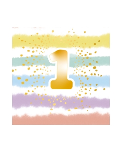 Servilletas 33 X 33cm 1St Birthday Rainbow 