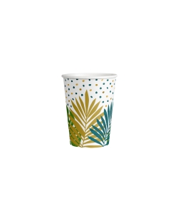 Vasos 250ml Papel Hojas Tropical 
