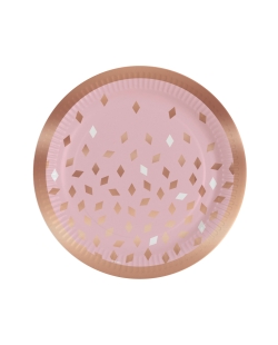 Platos 23cm Rosa Dorado M7-H2 