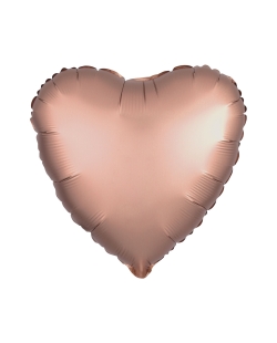 18/43cm Corazon Rosa Dorado Metal 