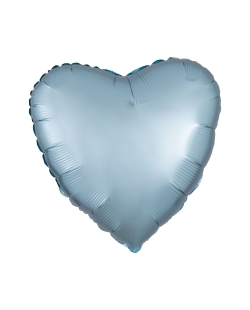 18/43cm Corazon Azul Pastel Satin 