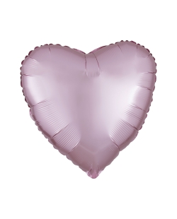 18/43cm Corazon Rosa Pastel Satin 