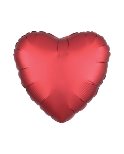 18/43cm Corazon Rojo Oscuro Satin 