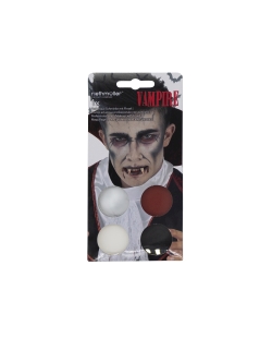 Maquillaje Kit Vampiro - Pintura Facial 3.5gr x 4 Y Pincel 