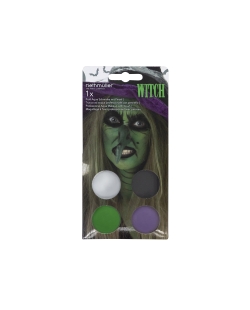Maquillaje Kit Bruja - Pintura Facial 3.5gr x 4 Y Pincel 