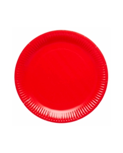 Platos Papel 23cm Rojo Fiesta ***OFERTA DTO NO ACUMULABLE