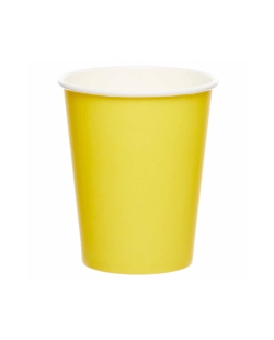 Vasos Papel 237ml Amarillo Flor 