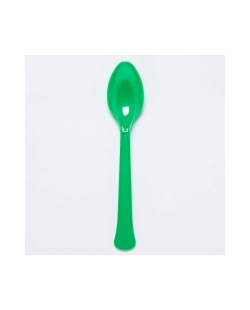Cucharas Plastico Verde Hoja 17cm 