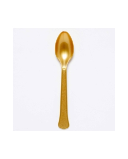 Cucharas Plastico Oro Crema 17cm 
