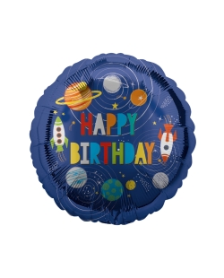 18/43cm Happy Bday Espacio Holografico