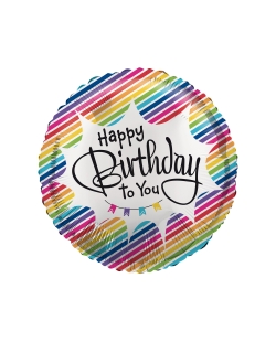 18/48cm Happy Bday To You Rayas Arcoiris