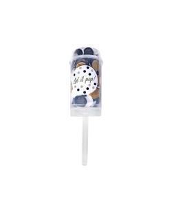 Lanza Confeti Push Pop Blanco-Negro-Beige 