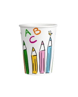 Vasos 250ml Papel Vuelta Al Cole 