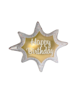 Forma Estrella Happy Bday Explosion Oro