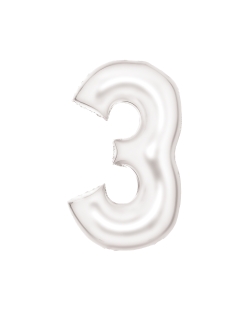 Forma Numero 3 Blanco Seda 86cm