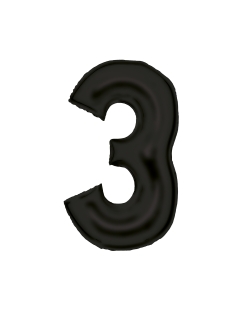 Forma Numero 3 Negro Seda 86cm