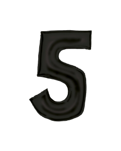 Forma Numero 5 Negro Seda 86cm