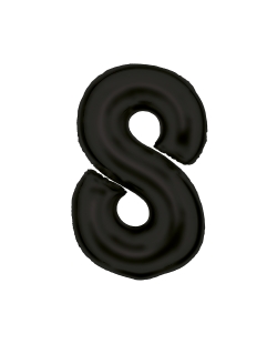 Forma Numero 8 Negro Seda 86cm