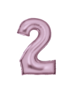 Forma Numero 2 Rosa Pastel Seda 86cm