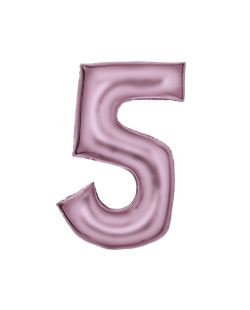 Forma Numero 5 Rosa Pastel Seda 86cm