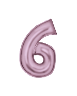 Forma Numero 6 Rosa Pastel Seda 86cm