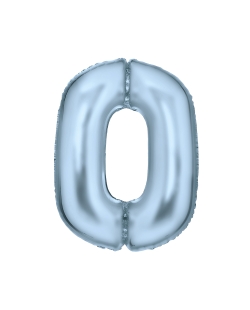 Forma Numero 0 Azul Pastel Seda 86cm