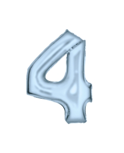 Forma Numero 4 Azul Pastel Seda 86cm