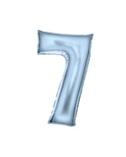 Forma Numero 7 Azul Pastel Seda 86cm