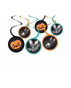 Deco Espiral Gatos Y Murcielagos Papel 60cm 