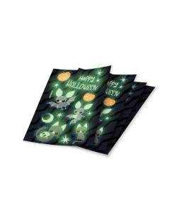 Pegatinas Neon Gatos Y Murcielagos 17,5X10cm 