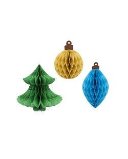 Decoracion Colgante Nido Abeja Bosque Xmas 9X12-7X14-16X16cm ***OFERTA DTO NO ACUMULABLE