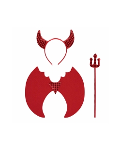 Disfraz Acc Kit Diablo Foil Alas, Diadema Y Tridente Infantil